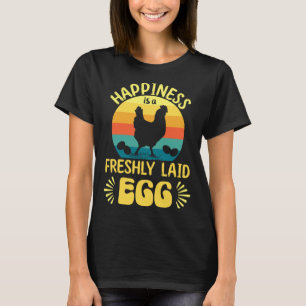 Camiseta A felicidade é um frango de ovo fresco
