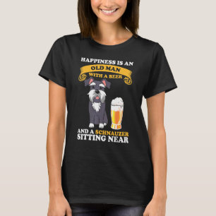 Camiseta A Felicidade É Um Homem Velho Com Uma Cerveja E Um
