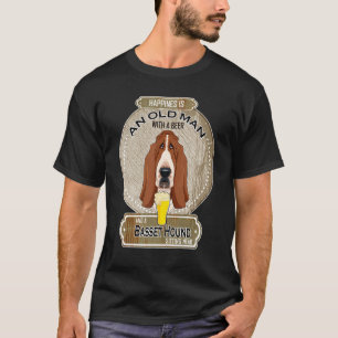 Camiseta A Felicidade É Um Velho Homem Com Caça À Bacia Da
