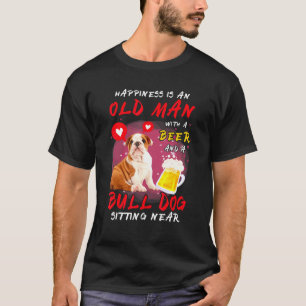 Camiseta A Felicidade É Um Velho Homem Com Cachorro De Cerv