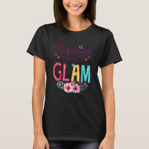 Camiseta A Felicidade É Um Vidro De Decoração Floral.