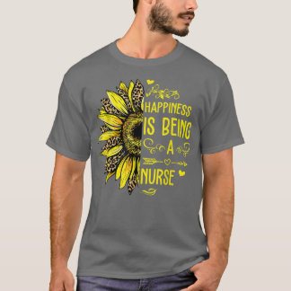 Camiseta A Felicidade É Uma Enfermeira De Girassol Semana W