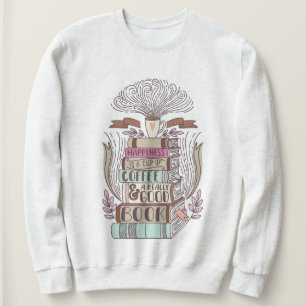 Camiseta "A felicidade é uma xícara de café e um bom liv