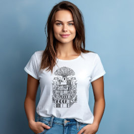 Camiseta "A felicidade é uma xícara de café e um bom livro"