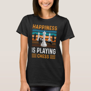 Camiseta A Felicidade Está A Tocar Mesa De Xadrez Vintage