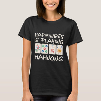 Camiseta A Felicidade Está Jogando Mahjong Mahjong Partido 