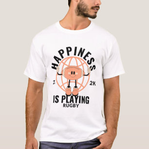 Camiseta A felicidade está jogando rúgbi