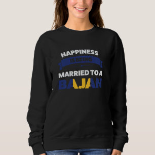 Camiseta a felicidade está sendo casada com um Bajan Bajan