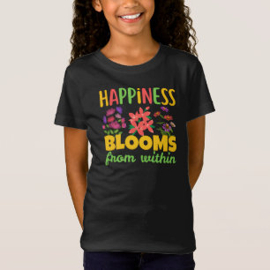 Camiseta A Felicidade Floresce de Dentro Felicidade Primave