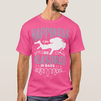 Camiseta A Felicidade Pode Ser Medida Em Qualquer Mergulho 