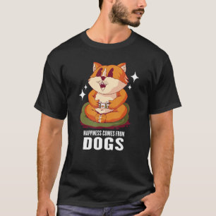 Camiseta A Felicidade Vem De Cães Não Do Pessoas Vintage Pu