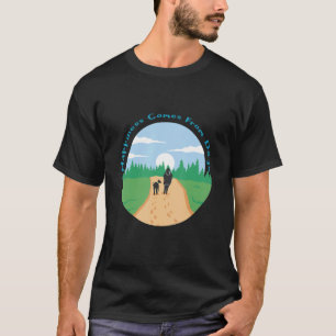 Camiseta A Felicidade Vem De Cães Vintage Cachorro Puppy