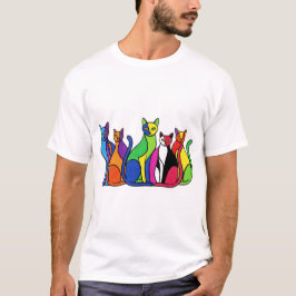 Camiseta A Festa do Gato Colorido