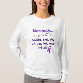 Camiseta A fibromialgia é uma dor no... Fita Roxa