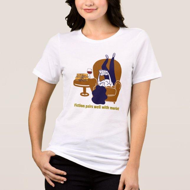 Camiseta A ficção é bem parecida com o merlot (Frente)