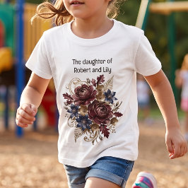 Camiseta "A Filha de" Família Floral Vintage para Crianças