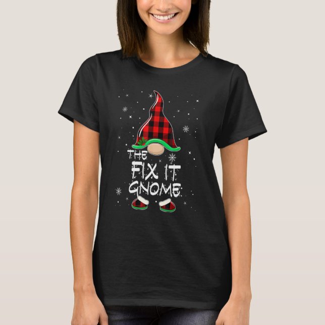 Camiseta A Fix It Gnomo Red Buffalo Xadrez Pajam (Frente)