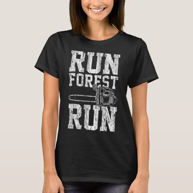 Camiseta A Floresta da Floresta em Corrida Engraçado (Frente)