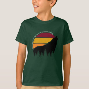 Camiseta A força do pacote é o Wolf Retro Sunset