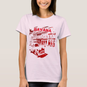 Camiseta A forma das mulheres da rua de Cuba