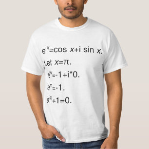 Camiseta A fórmula de Euler, derivação da identidade