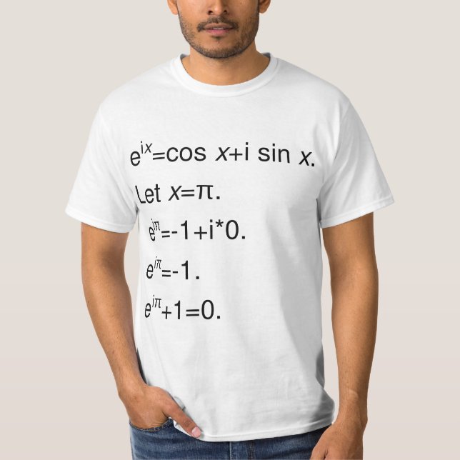 Camiseta A fórmula de Euler, derivação da identidade (Frente)