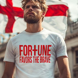 Camiseta A fortuna inglesa favorece o bravo slogan vermelho