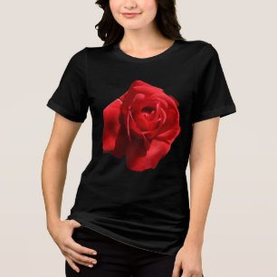 Camiseta A Fotografia da Rosa Vermelha Perfeita Recortada