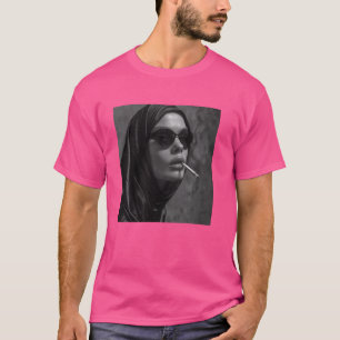 Camiseta A freira quente fuma cigarro, freira rebelde