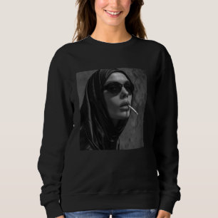Camiseta A freira quente fuma cigarro, freira rebelde