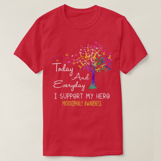 Camiseta A Friso Árvore Eu Apoio A Minha Microcefalia Herói (Frente do Design)