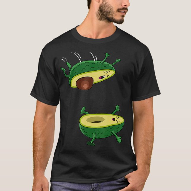 Camiseta A fruta do salto de abacate kawaii (Frente)
