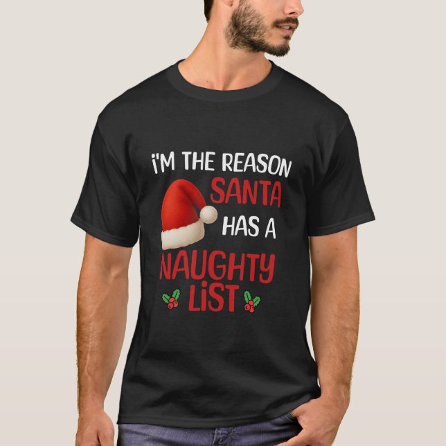 Camiseta A funny Christmas naughty list design (Frente)