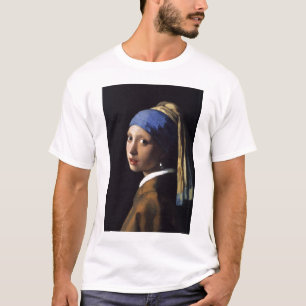 Camiseta A garota com pérolas a ouvir por Vermeer