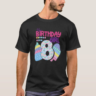 Camiseta A Garota de Aniversário de 8 Anos Brinquedo de Pic