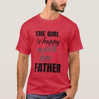 Camiseta a garota feliz com o pai