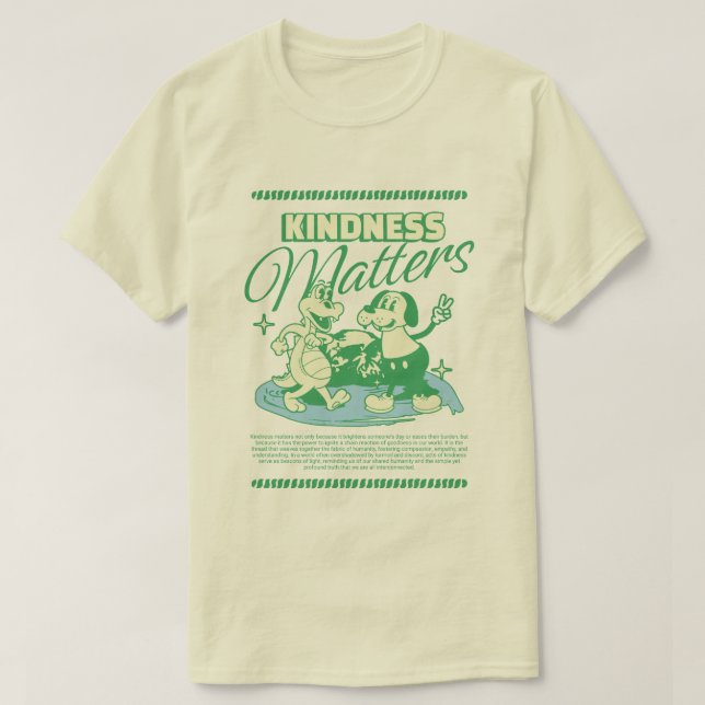 Camiseta A gentileza importa o cão-pintado retrô e o crocod (Frente do Design)