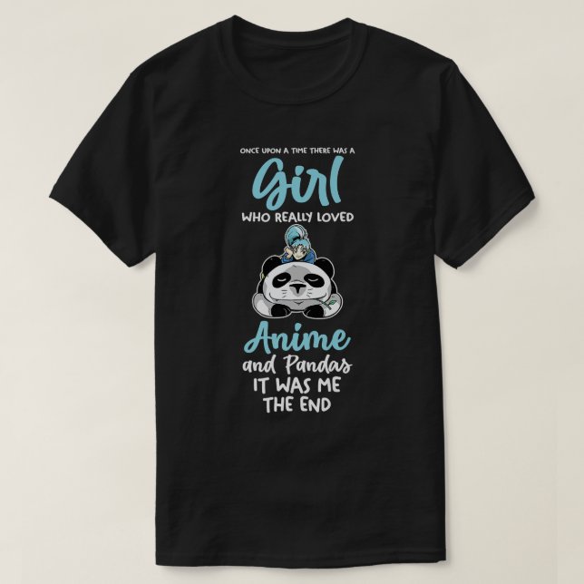 Camiseta A girl who love pandas and anime  (Frente do Design)