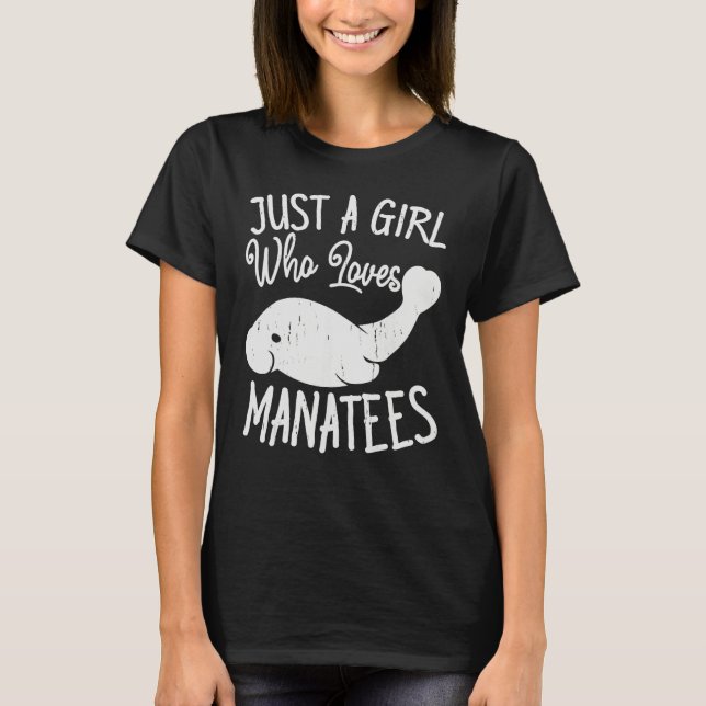 Camiseta A Girl Who Love Sea Ocean Cow Manatees  Girls (Frente)