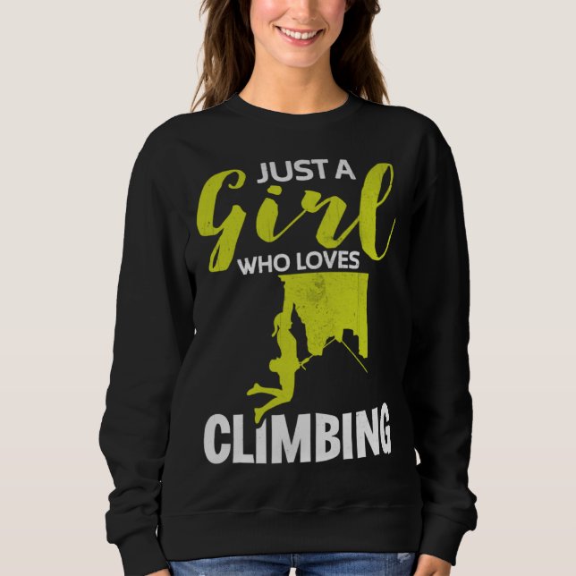 Camiseta A Girl Who Loves Climbing Rock Climbing  Boulderin (Frente)