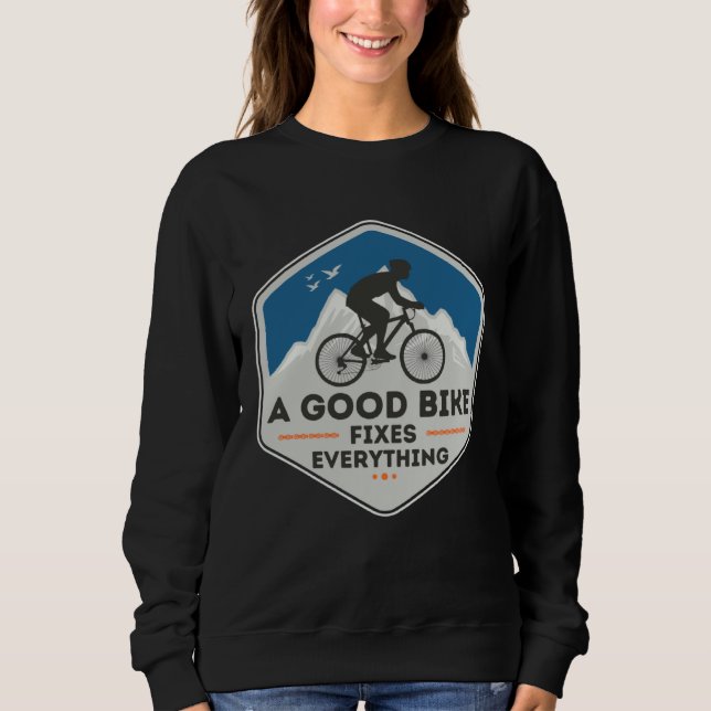 Camiseta A GOOD BIKE FIXES EVERYTHING  Fun Cyclist Bicycle  (Frente)