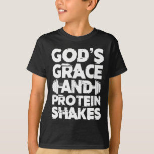 Camiseta A Graça de Deus e a proteína agitam o ginásio de c