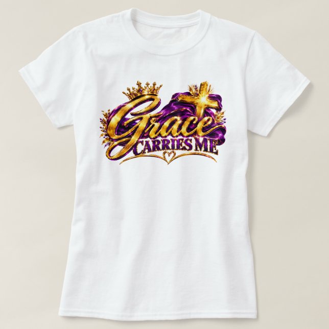 Camiseta A Graça Me Carrega (Frente do Design)