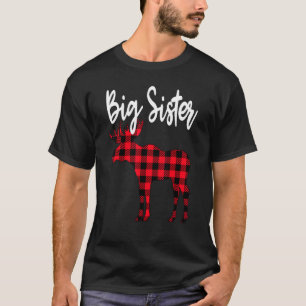 Camiseta A Grande Irmã Moose Buffalo Red Xadrez Pajam de Na