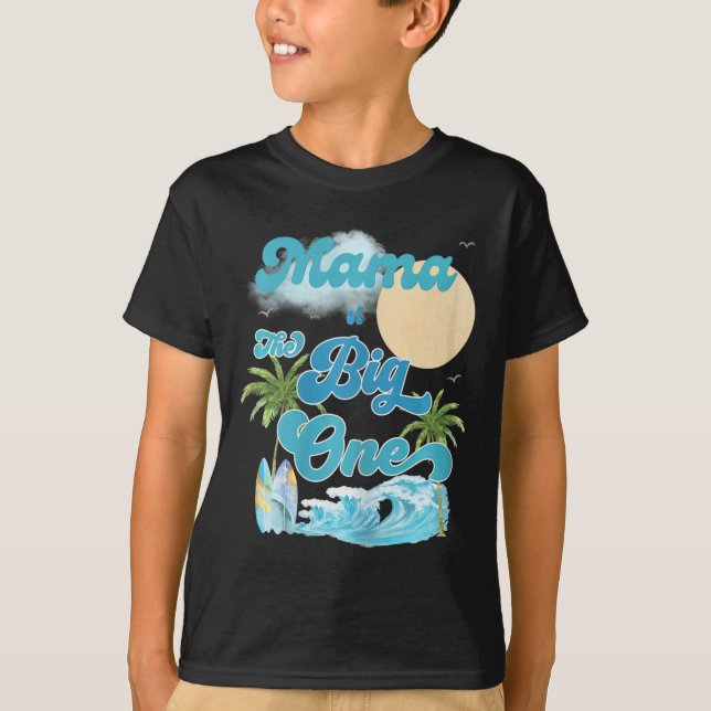 Camiseta A Grande Mãe de Surf Primeiro Aniversário Combinan (Frente)