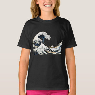 Camiseta A Grande Onda de Kanagawa Hokusai, arte japonês