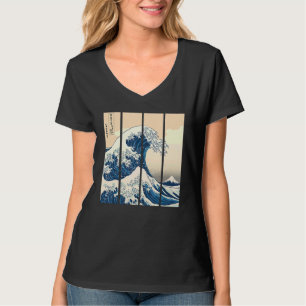 Camiseta A Grande Onda de Kanagawa Manto Estético Japonês
