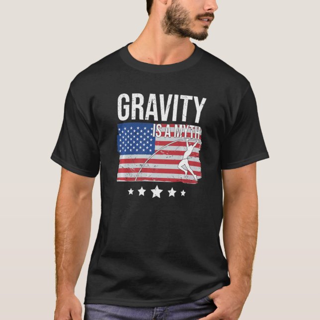 Camiseta A Gravidade É Um Mito Cofre De Bandeiras Americano (Frente)