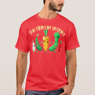 Camiseta A Grillin Veggies Engraçada Vegetais