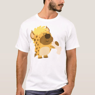 Camiseta A hiena bonito dos desenhos animados que esmaga um